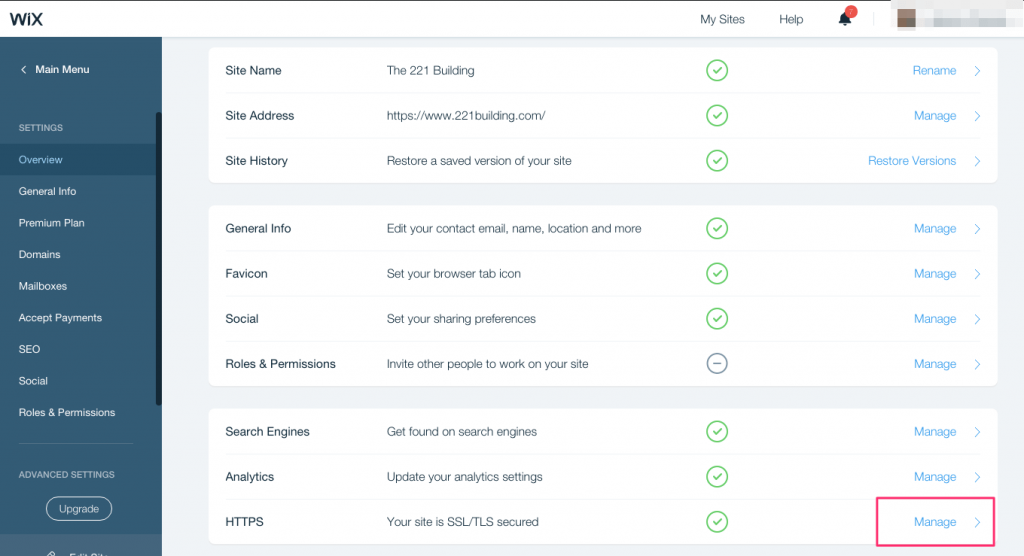 Come abilitare SSL per Wix